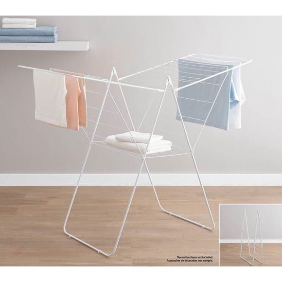 Mainstays Cross Wing Clothes Drying Rack, 53.1inWx22.4inDx39inH