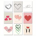 thumbnail image 2 of 1pc Minimalist Heart Line Art Poster, Modern Abstract Colorful Heart Design Canvas Wall Art For Living Room,kitchen, Home Office50 x 70 cm (without frame),07, 2 of 7