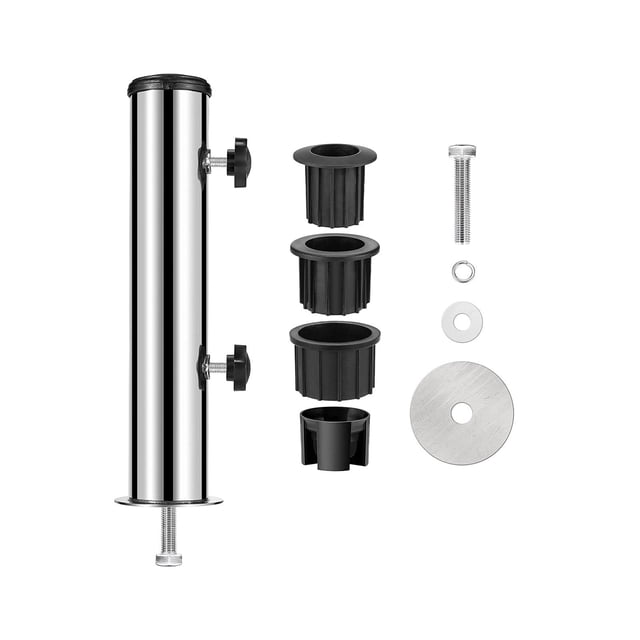 Abbracc 1 x Base de Parasol Support Tube Remplacement Parasol Acier pour Docks Balcon Extérieur Trou Simple Fixe