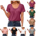 thumbnail image 4 of lcziwo Camisoles Habillées pour Femmes 2024, Débardeurs d'Été pour Femmes, Chemisier T-Shirt à Manches Courtes à Boutons pour Femme Froncé à Col Rond Décontracté, Gris, TG, 4 of 4