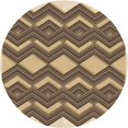 thumbnail image 1 of Ahgly Company Tapis d'Intérieur Rond Lavable en Machine Transitionnel Sable, 6 Pieds Rond, 1 of 7