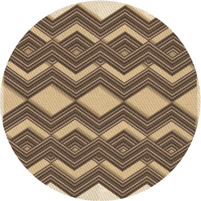 Ahgly Company Tapis d'Intérieur Rond Lavable en Machine Transitionnel Sable, 6 Pieds Rond