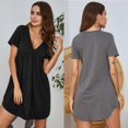 thumbnail image 3 of Pyjamas à Manches Courtes et Grande Taille pour Femmes de Couleur Unie et Service à Domicile, 3 of 6