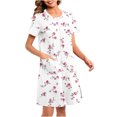 thumbnail image 2 of Peignoirs à Glissière pour Femmes Longueur Genou Peignoir Mignon Robe de Chambre Légère Robe de Nuit à Manches Courtes avec Poches Blanc P, 2 of 6
