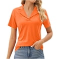 thumbnail image 1 of Vente Liquidation de Hauts pour Femmes! Polos pour Femmes Col à Revers Col en V Manches Courtes Blouse Chic Décontractée Tunique Hauts Été Liquidation, 1 of 8