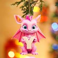 thumbnail image 3 of Fridja Personalized Dinosaur Christmas Ornament 26 Letters Hanging Pendant Ornaments 2024 Plastic Initial Monogram Xmas Tree Decorations with Hanging Rope Unique Customized Fun Gift for Kids, 3 of 3