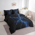 thumbnail image 2 of 7 Pcs Lightning Comforter Set,Mysterious Sky Natural Disaster Trippy Bedding Set,Modern Blue Lightning 3D Print Bed Set(Comforter+Fitted+Flat Sheet+Pillowcases+Pillow Covers),Twin, 2 of 5