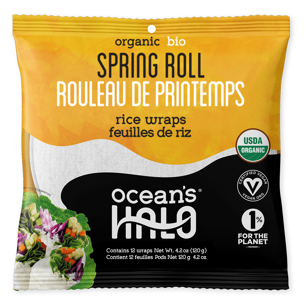 Ocean's Halo Rouleau de Printemps, bio feuilles de riz, 120g