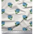 thumbnail image 1 of Soimoi Tissu Poly Georgette Imprimé Feuilles & Lotus au Mètre 42 Pouces de Large, 1 of 3