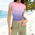 thumbnail image 1 of HongQid Womens Basic Tees Summer Short Sleeve Shirts Slim Fit Tight T Shirt Going Out Tops, 1 of 7