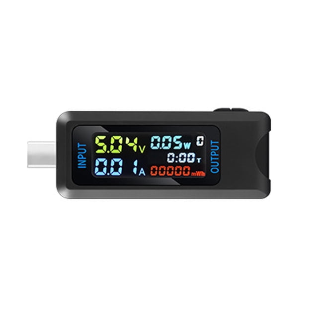 yeacher Multimètre Numérique Intelligent avec Port Type-C - Moniteur de Charge en Temps Réel, Mémoire à 9 Groupes, Prise en Charge du Protocole de Charge Rapide et Affichage IPS pour une Mesure Précise de la Tension, du Courant et de la Capacité
