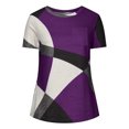 thumbnail image 4 of Diufon Hauts pour Femmes Grande Taille Printemps Été Manches Courtes Col Rond Chandails à Enfiler Chemises Décontractées Imprimées Blouses Amples, 4 of 6