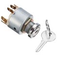 thumbnail image 1 of Car Motor Boat Ignition Switch 12V 4 Position with 2 Keys Metal Silver for SPB501, 1 of 4