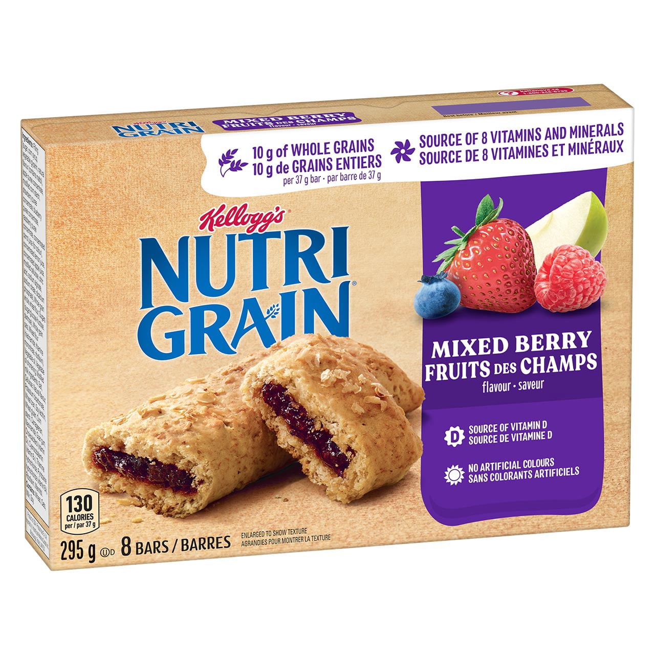 Kellogg's Nutri-Grain Barres de Céréales - Fruits des Champs - Boîte de 8 Barres