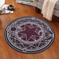 thumbnail image 2 of Transemion 1/2/3/5 Polyester Cartoon Room Rug - Odorless Hypoallergenic Non-skid Particles Skin-friendly Round Carpet White Line Starts 60cm 1 Pc, 2 of 6
