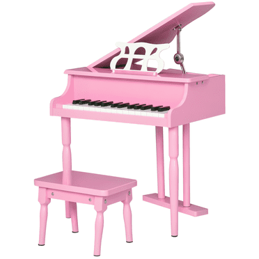 HOMCOM Piano Moderne pour Enfants, 30 Touches, Ensemble de 2, Mini Jouet pour Enfant, Rose