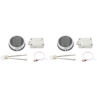 2X Serrure Électronique de Sécurité avec Serrure à Solénoïde et 2 Clés de Dérogation, Clavier Chromé, Boîte de Sécurité Ignifuge et Plus