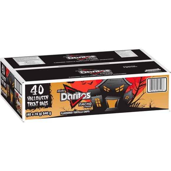 Doritos chips tortilla aromatisées Mini Fromage nacho – sacs d’Halloween, (40 sacs de 16 g)