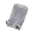 thumbnail image 1 of MeetoTime Women's Pajama Tops Fall Winter Fleece Keep Warm Long Sleeves Home Wear, 1 of 3