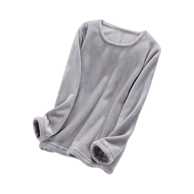 MeetoTime Women's Pajama Tops Fall Winter Fleece Keep Warm Long Sleeves Home Wear