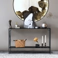 thumbnail image 3 of Gymax Console Table 2 Tier Sofa Side Accent Table w/ Shelf Entryway Hallway Brown, 3 of 9