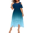 thumbnail image 1 of Plus Size Dresses, Off Shoulder Sleeveless Lace Dress for Women, Flowy A-Line Maxi with Ruffle Trim, Casual Elegant Design, 1 of 5