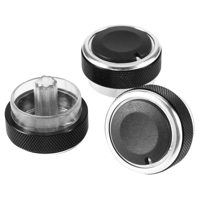 Couvercle de Bouton de Commutation 3 Pcs Bouton de Climatisation de Voiture Démarrage Moteur Rotation Bouton Couverture Extérieure Noir
