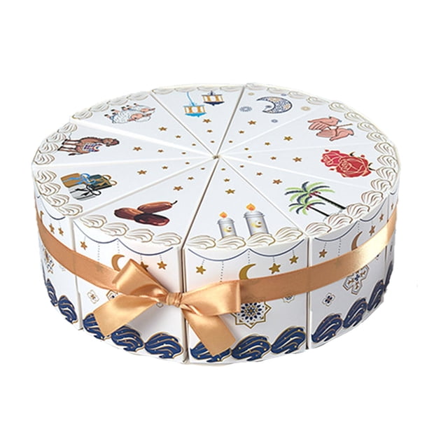 Triangle Cake Shape Gift Boxes 10 Pack 22 cm x 22 cm x 7.5 cm Multicolor Paper Packaging Boxes for Eid Christmas Parties