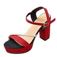 thumbnail image 3 of Sentmoon High Heels for Women Women Fashionable Casual Style Comfortable French Plus Size One Line High Heels with Shiny Diamond Temperament Versatile and Beautiful Sandals, 3 of 10