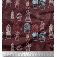 thumbnail image 1 of Soimoi Velvet Fabric Cactus Tree Printed Craft Fabric by The Yard 58 Inch Wide, 1 of 5
