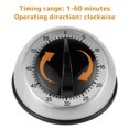 thumbnail image 3 of EIGTHTAIL Minuterie de Cuisine 60 Minutes en Acier Inoxydable, Minuterie de Cuisine à Remontage Mécanique, Rappel de l'Heure dans le Sens des Aiguilles d'Une Montre, Temps de Cuisson des Aliments, Horloge Analogique (Noir), 3 of 9