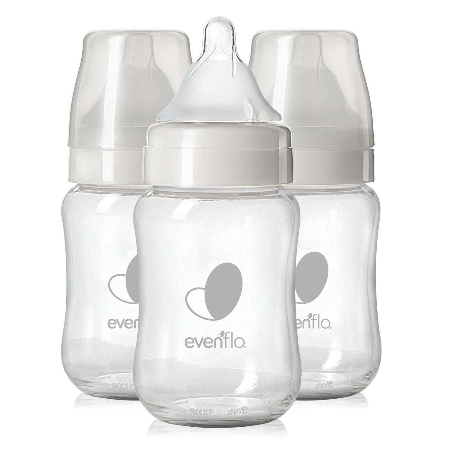 Evenflo Balance+ Wide Neck Glass Bottles, 3x6oz Bottles