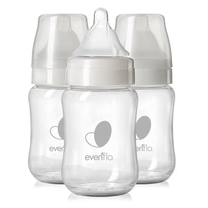 Evenflo Balance+ Wide Neck Glass Bottles, 3x6oz Bottles