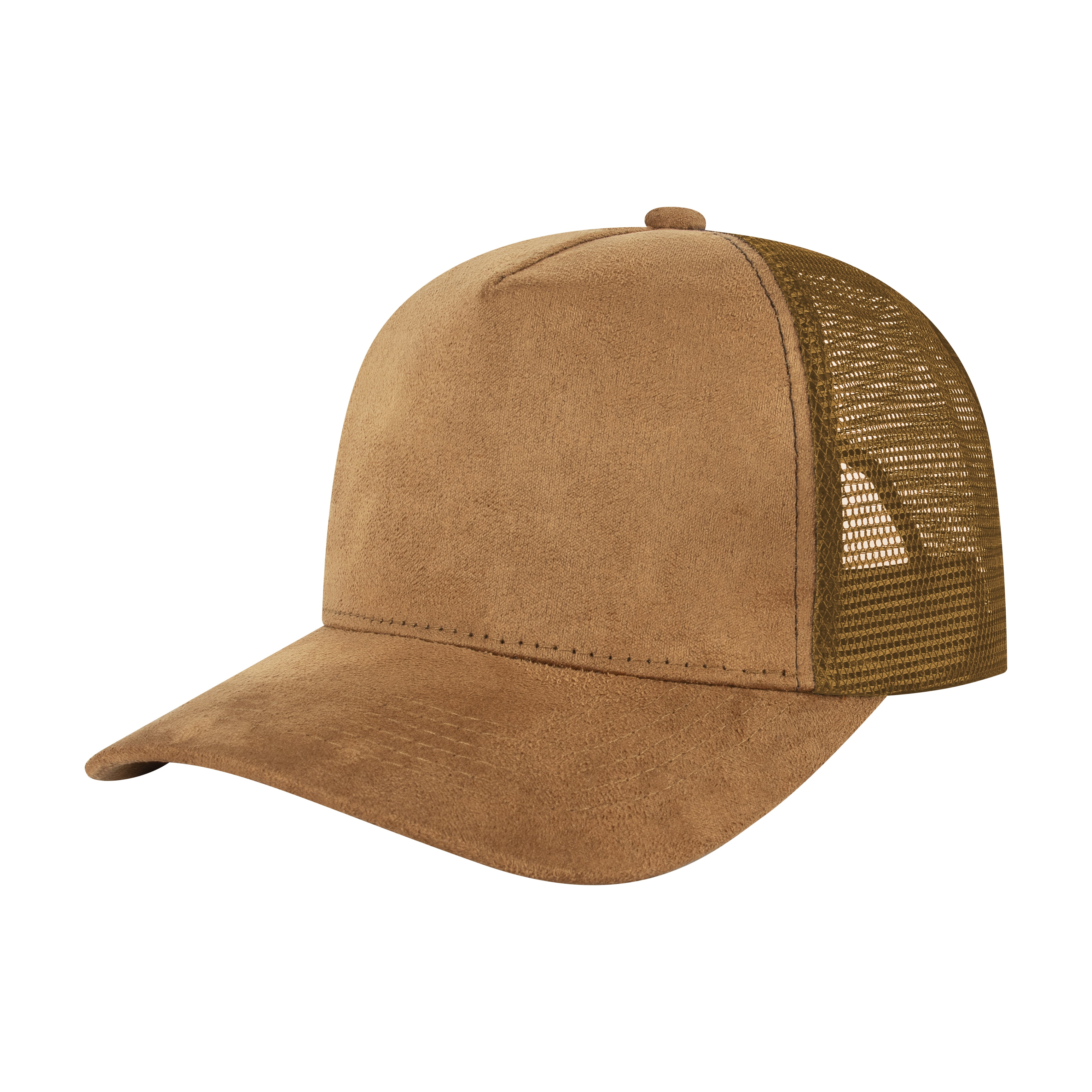 TOPTIE Unisex 5 Panel Suede Front Mesh Back Trucker Hat