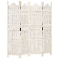thumbnail image 1 of vidaXL Hand carved 4-Panel Room Divider White 160x165 cm Solid Mango Wood, 1 of 5