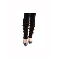 thumbnail image 2 of INSPIRE CHIC Women's Ruffled Cuff Over Knee Length Ribbed Knitted Leg Warmers Dark Brown, 2 of 6