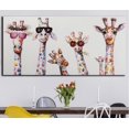 thumbnail image 4 of Jinsinto Tableau Décoratif sur Toile, Famille d'Animaux Girafe Colorée, 30x60 cm, 4 of 4