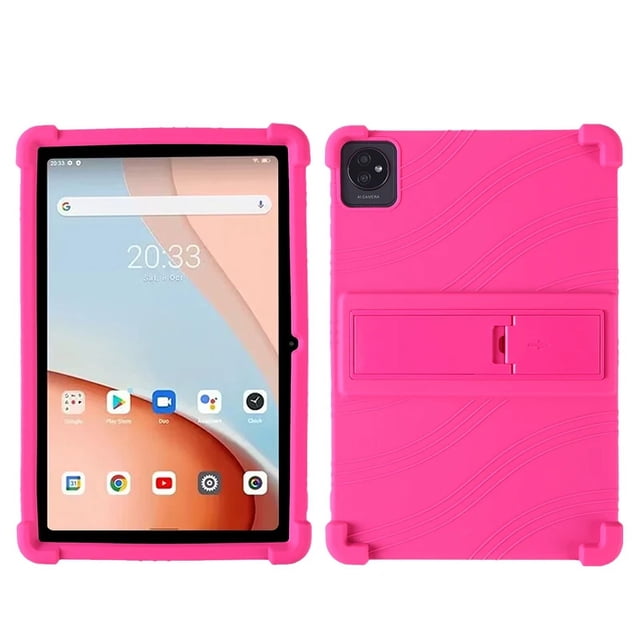 Case For Blackview Tab 70 Wifi 10.1 inch Tablet Safe Shockproof Silicone Stand Cover Hot Pink
