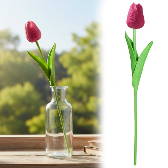 Fleurs Artificielles de la Saint-Valentin Véritables Fleurs en PU pour Mariage Bouquet de Printemps Arrangement Décorations pour la Maison pour la Fête des Mères Cadeau de la Saint-Valentin