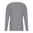 thumbnail image 4 of Timegard Womens Tops Crewneck Long Sleeve Button Solid Color Comfy Blouse Fall Dressy Casual Tunic Tops, 4 of 6