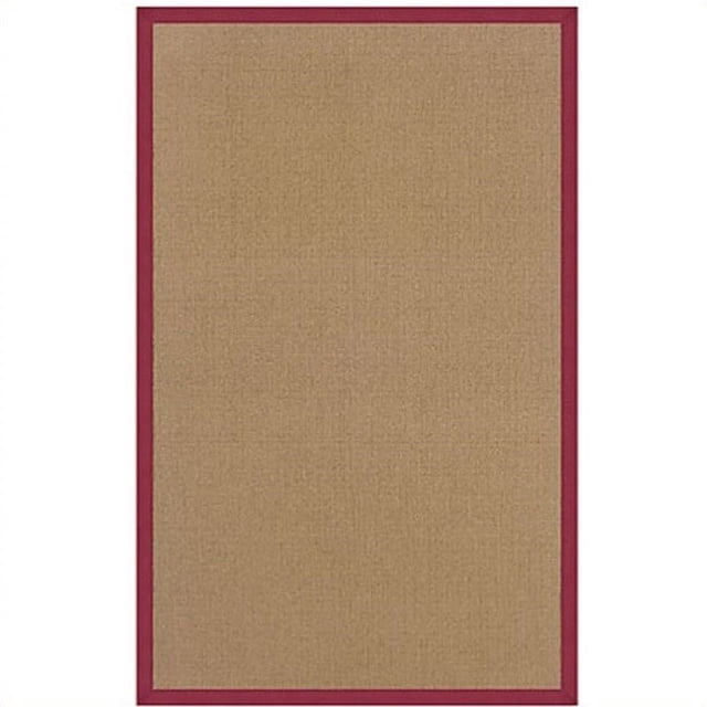 Linon Rugs Athena Cotton Area Rug in Cork and Red-9'10" x 13'
