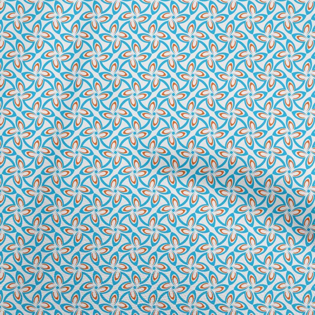 oneOone Georgette Viscose Baby Blue Fabric Asian Block Fabric For Sewing Printed Craft Fabric By The Yard 42 Inch Wide