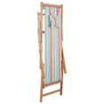 thumbnail image 3 of vidaXL Chaise de Plage Pliante Tissu et Cadre en Bois Multicolore, 3 of 5