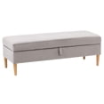 thumbnail image 4 of Pouf de rangement en velours Perry, gris clair, 4 of 9