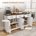 thumbnail image 4 of HOMCOM Buffet, Armoire de Bar à Café avec Tiroirs, Blanc Vieilli, 4 of 10