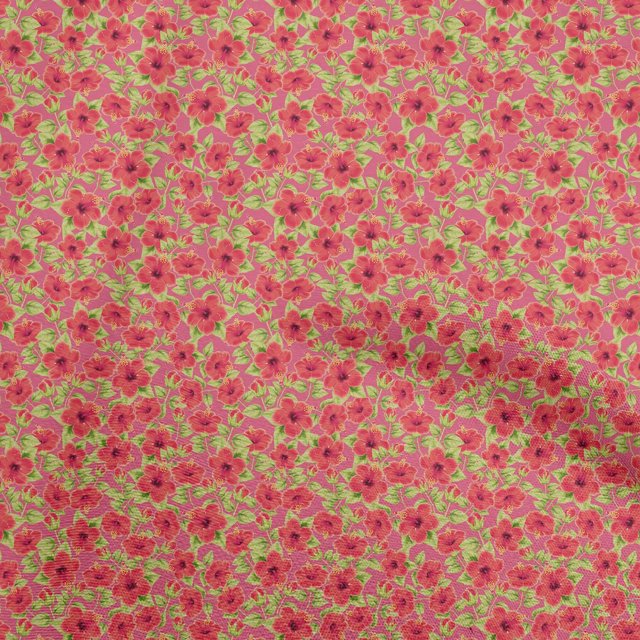 oneOone Coton Soie Rouge2 Tissu Tropical Matière de Robe Tissu Imprimé Tissu au Mètre 42 Pouces de Large