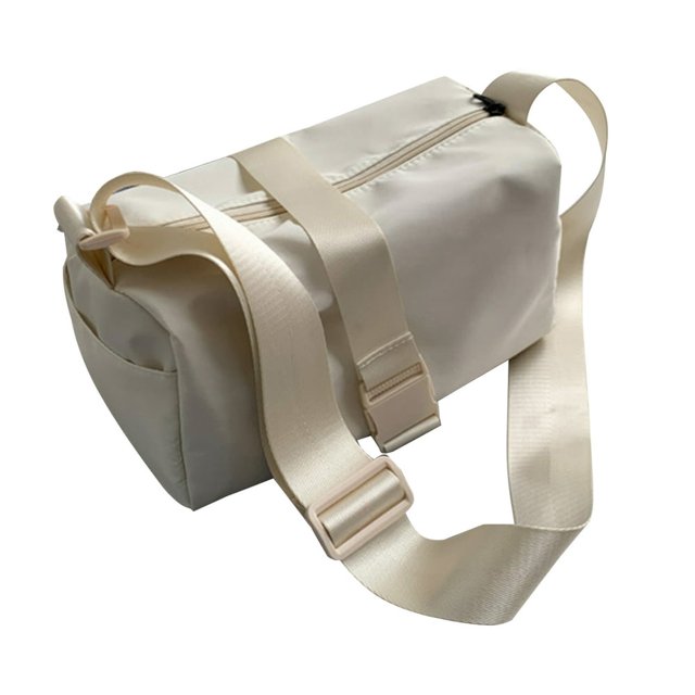 Shoulder Bag Adjustable Shoulder Strap Large Capacity Smooth Zipper Solid Color with Side Pocket Storage Oxford Cloth Women Crossbody Pouch Handbag for Daily Life