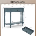 thumbnail image 3 of Gymax Table Console Rétro 36 Pieds'L Table d'Entrée en Bois avec Tiroir de Rangement et Tablette Ouverte Bleu, 3 of 9