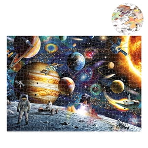 1000 Puzzles de pièce avec l'affiche pour les adultes Enfants Jigsaw Puzzle Famille Jeu Maison Décoration (Space Tourisme 27.6 * 19.7in)