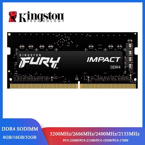 Kingston FURY Impact DDR4 RAM 32 16 8 Go 3200MHz 2400 2666MHz Mémoire SODIMM 260Pin SODIMM PC4-19200 21300 25600 DDR4 RAM pour Portable